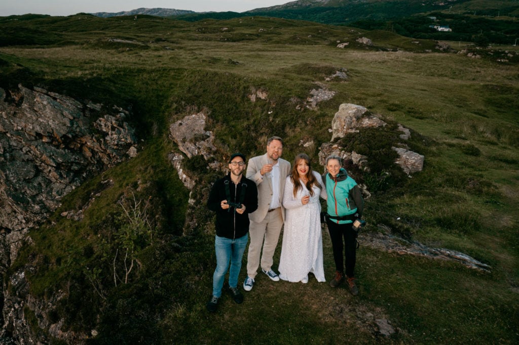 Oli and Steph photography with eloping couple isle of skye